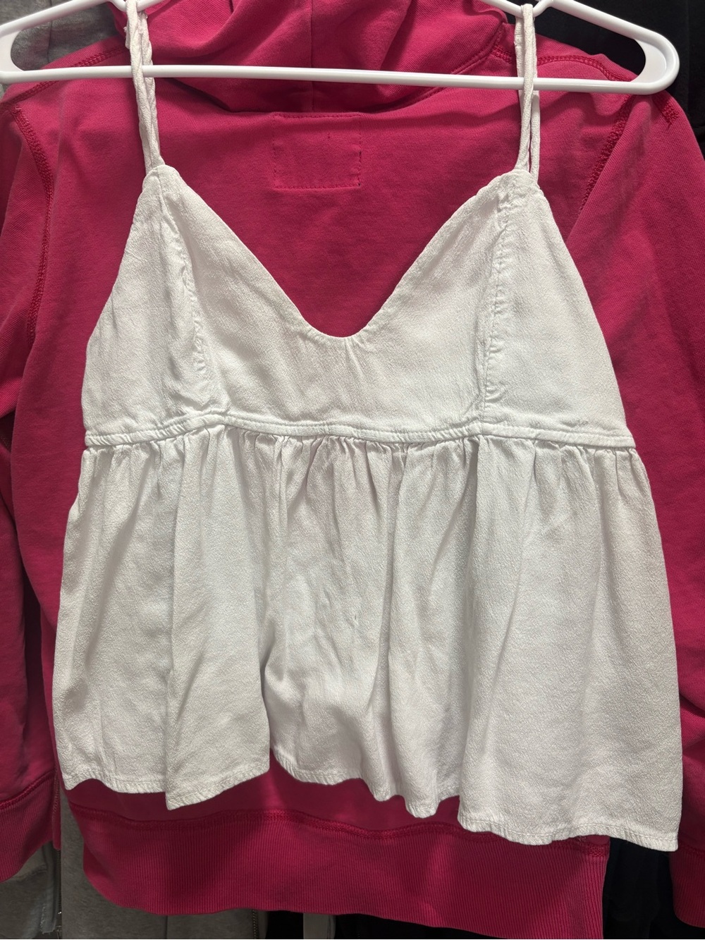 Brandy Melville White Spaghetti Strap Peplum Tank Top